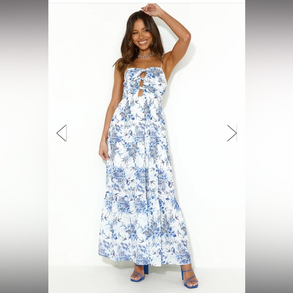 HELLO MOLLY - DAYS BY THE OCEAN MAXI DRESS BLUE - Picture 2 of 7